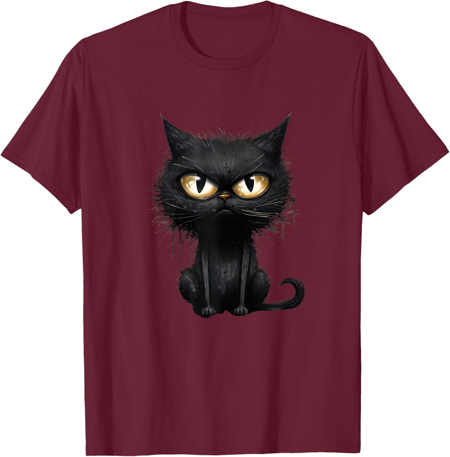 Damen Katze Nachthemd Nachtwäsche Schlafhemd Sleepshirt T-Shirt - T-Shirt | Maroon