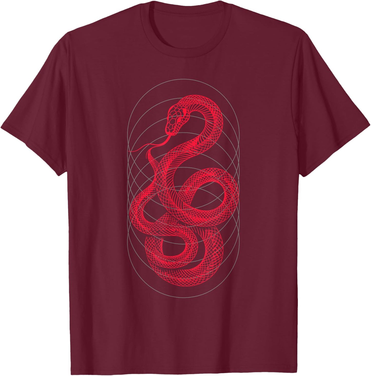 SERPENTINE Sacred Geometry Mystic Snake Organic Symmetry T-Shirt - T-Shirt | Maroon