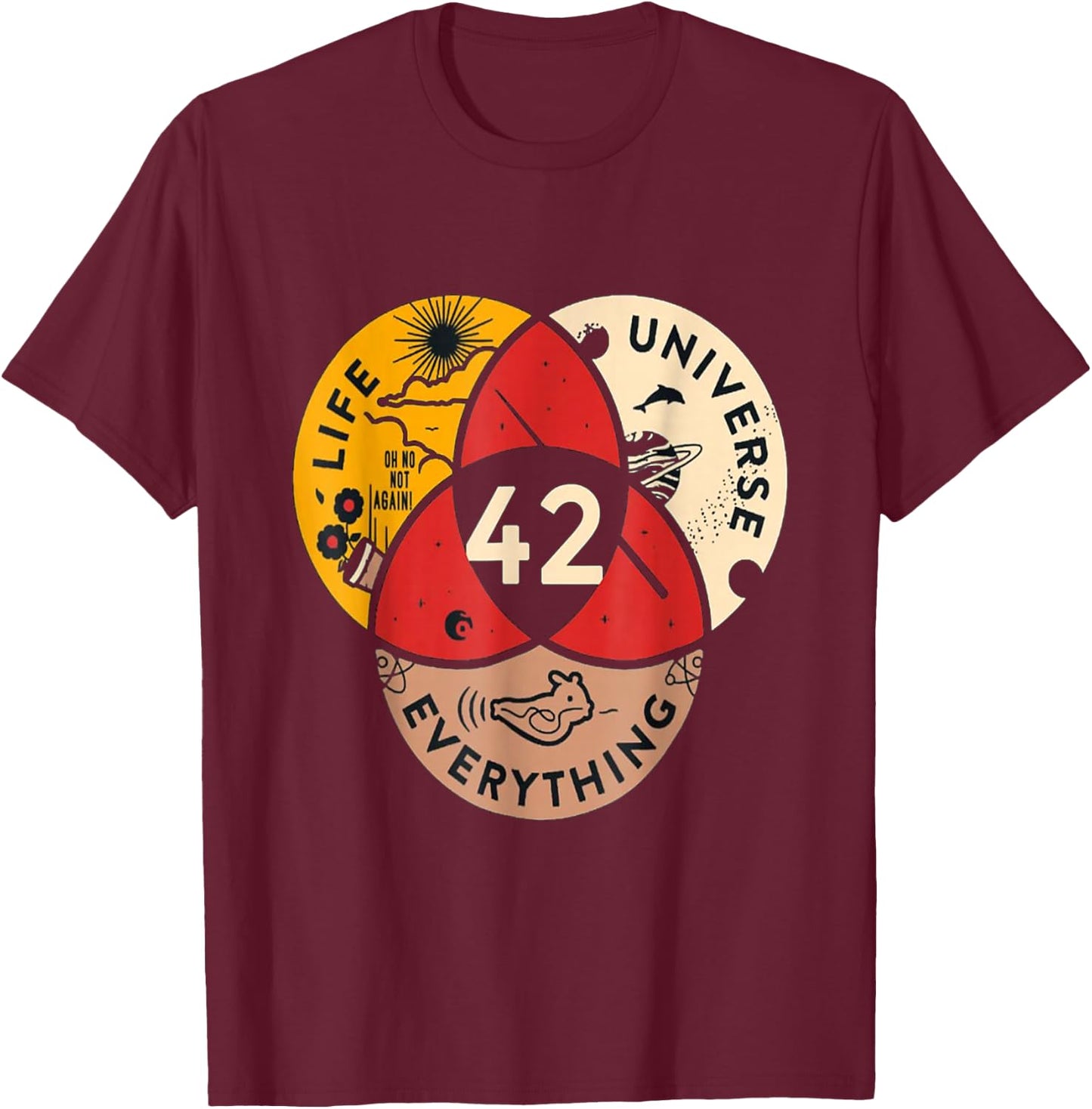 42 Answer to Life Universe and Everything Science Vintage T-Shirt - T-Shirt | Maroon