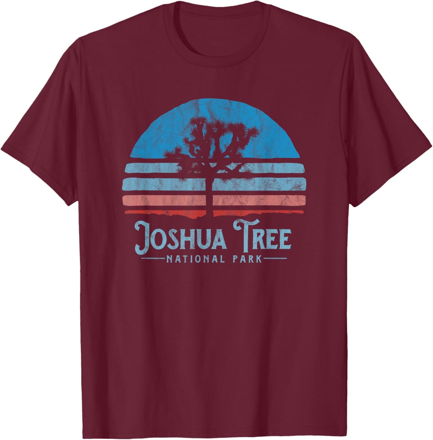 Vintage Joshua Tree National Park Retro T-Shirt - T-Shirt | Maroon
