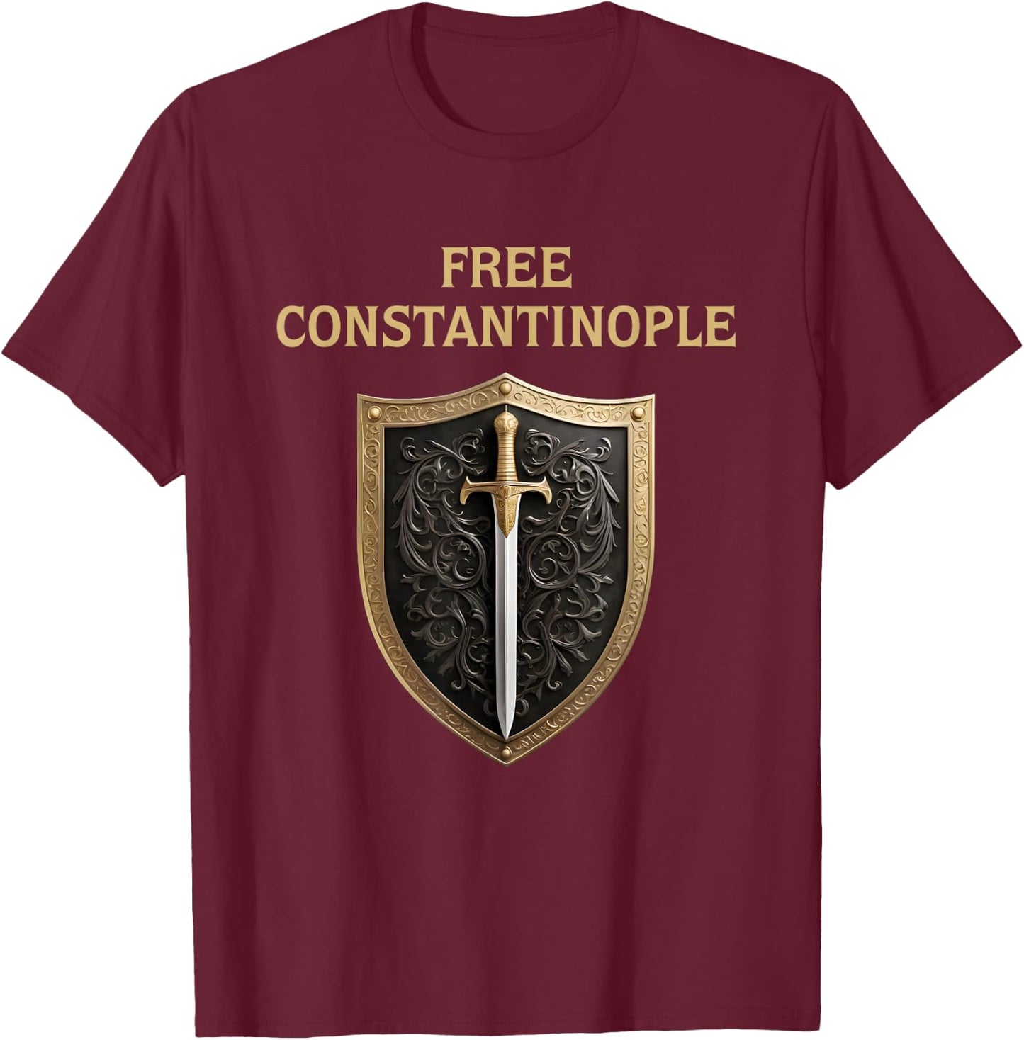 Free Constantinople Constantinopolitan Eastern Roman History T-Shirt - T-Shirt | Maroon