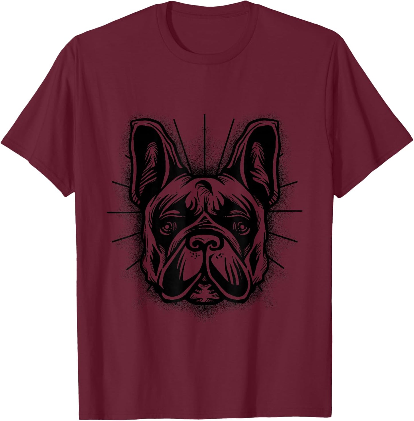 Französische Bulldogge Herren Damen Frenchie Hund T-Shirt - T-Shirt | Maroon