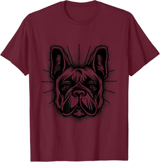 Französische Bulldogge Herren Damen Frenchie Hund T-Shirt - T-Shirt | Maroon