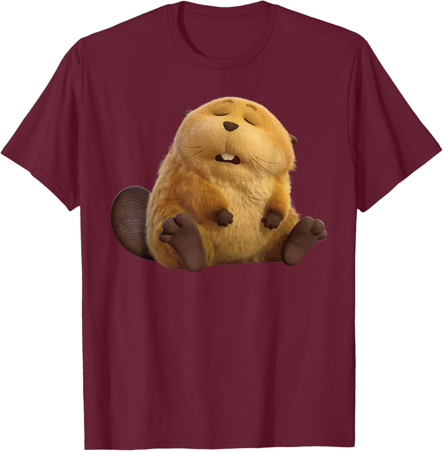 Disney & Pixar's Hoppers Loaf Beaver Big Pose T-Shirt - T-Shirt | Maroon