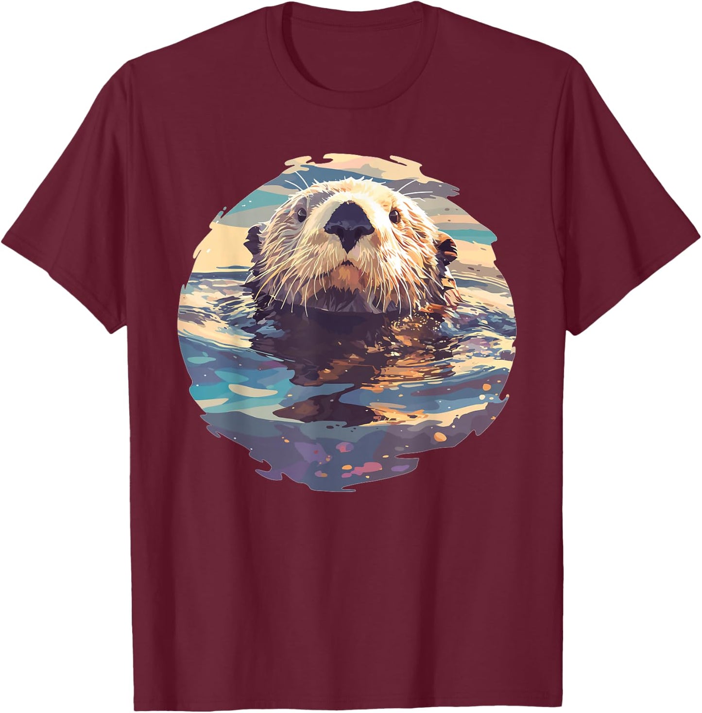 Sea Otters Sea Otter T-Shirt - T-Shirt | Maroon