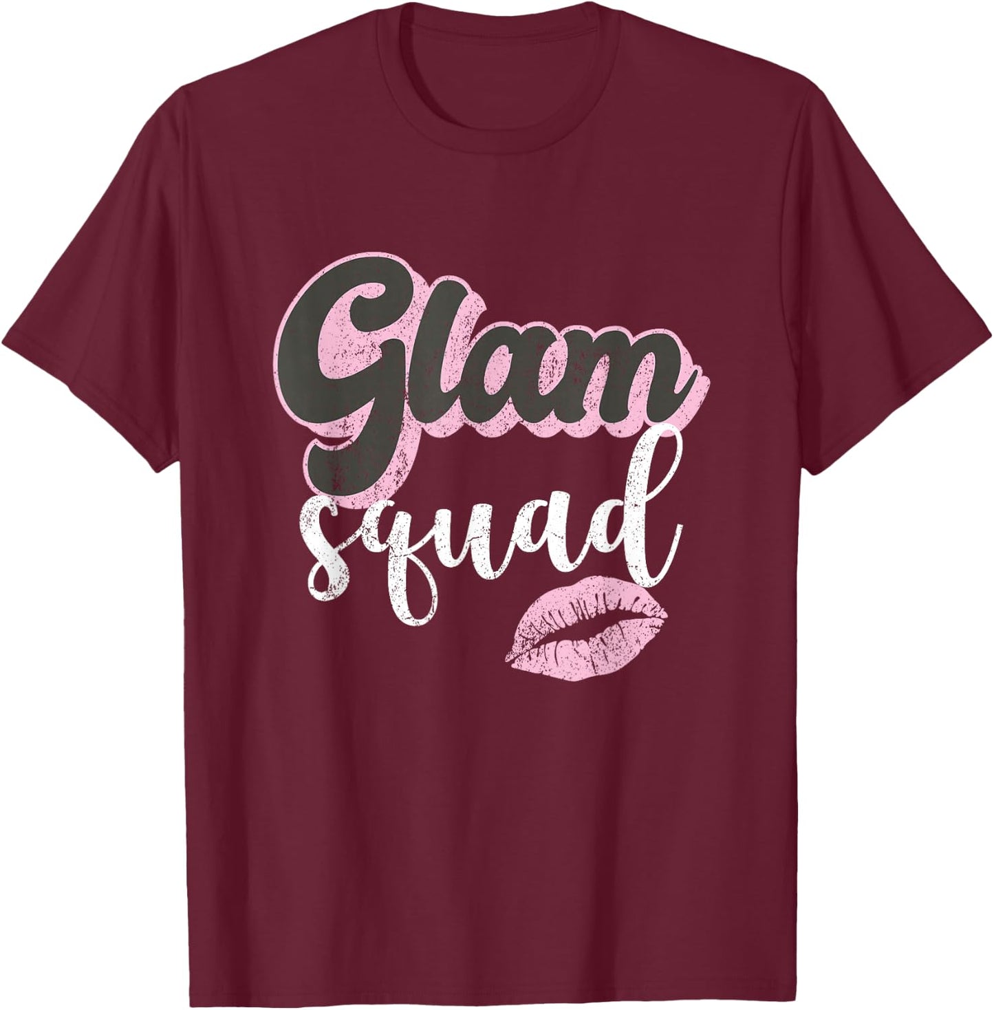 Vintage Glam Squad Beautician MUA Esthetician T-Shirt - T-Shirt | Maroon