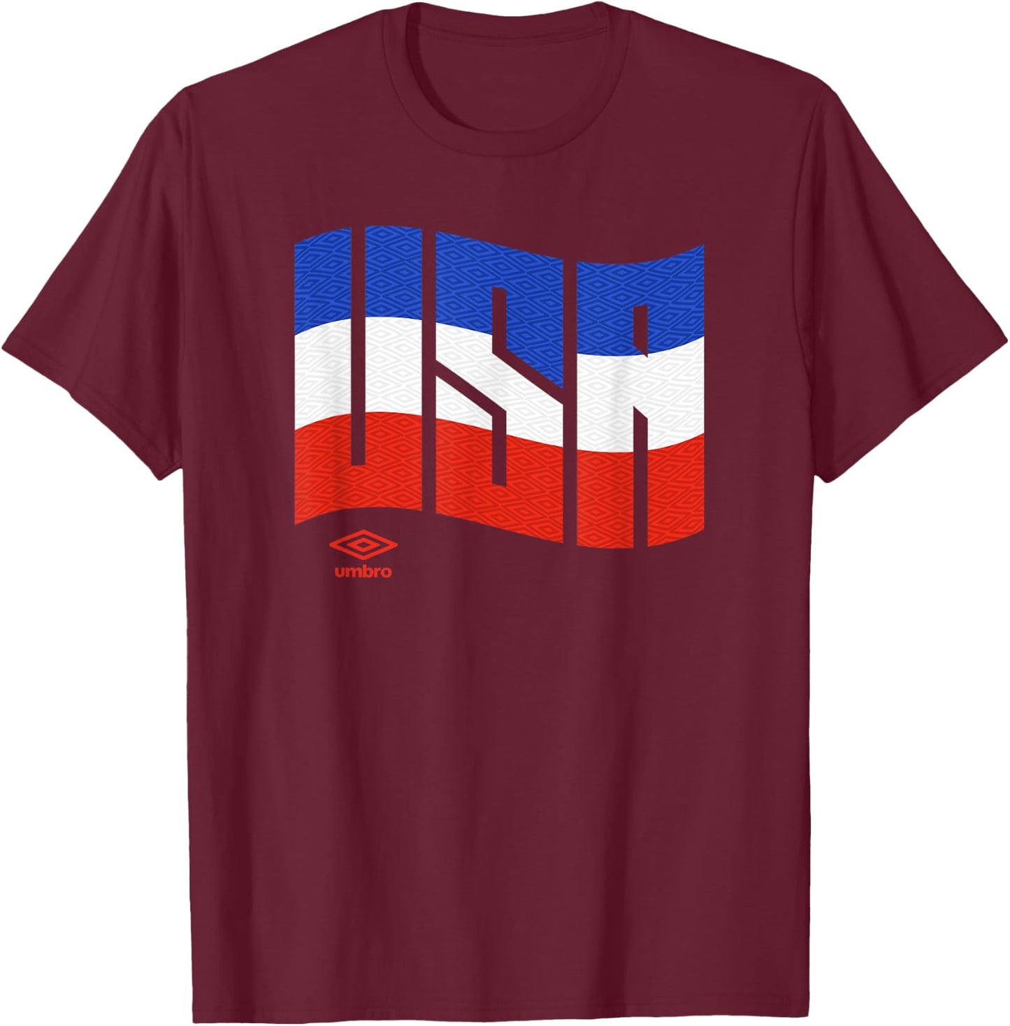 Umbro International Soccer Wavy USA Logo T-Shirt - T-Shirt | Maroon