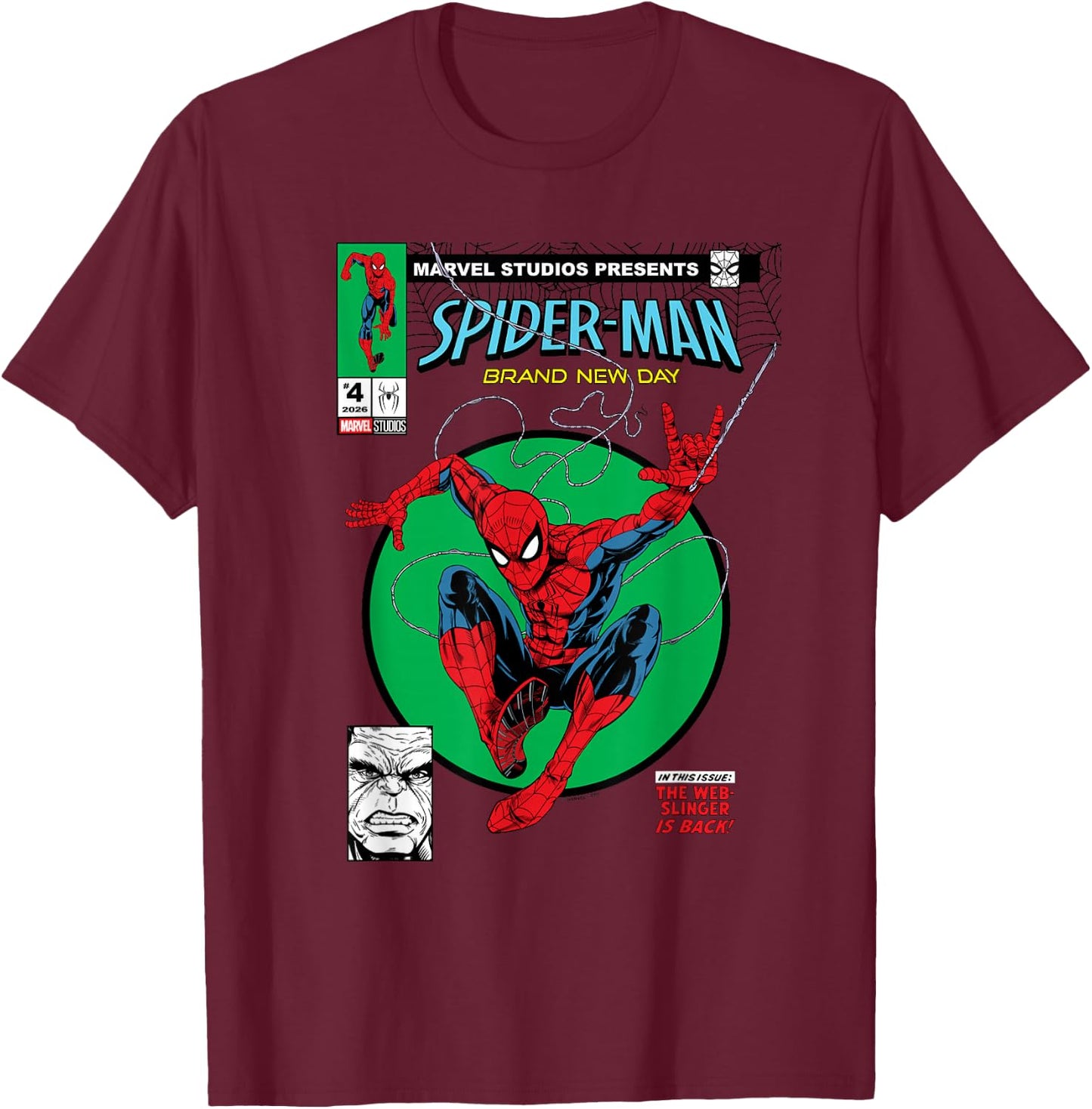 Marvel Spider-Man: New Day The Web-Slinger is Back T-Shirt - T-Shirt | Maroon