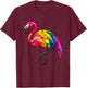 LGBT Flamingo LGBTQ Lesbian Pride Rainbow Gay Pride Month T-Shirt - T-Shirt | Maroon