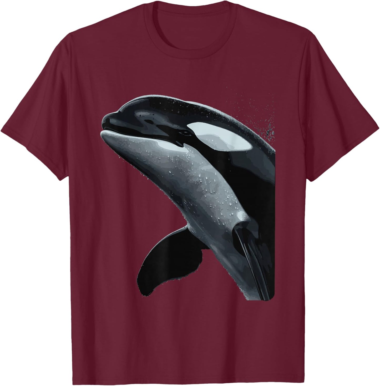 Orca Whale T-Shirt - T-Shirt | Maroon