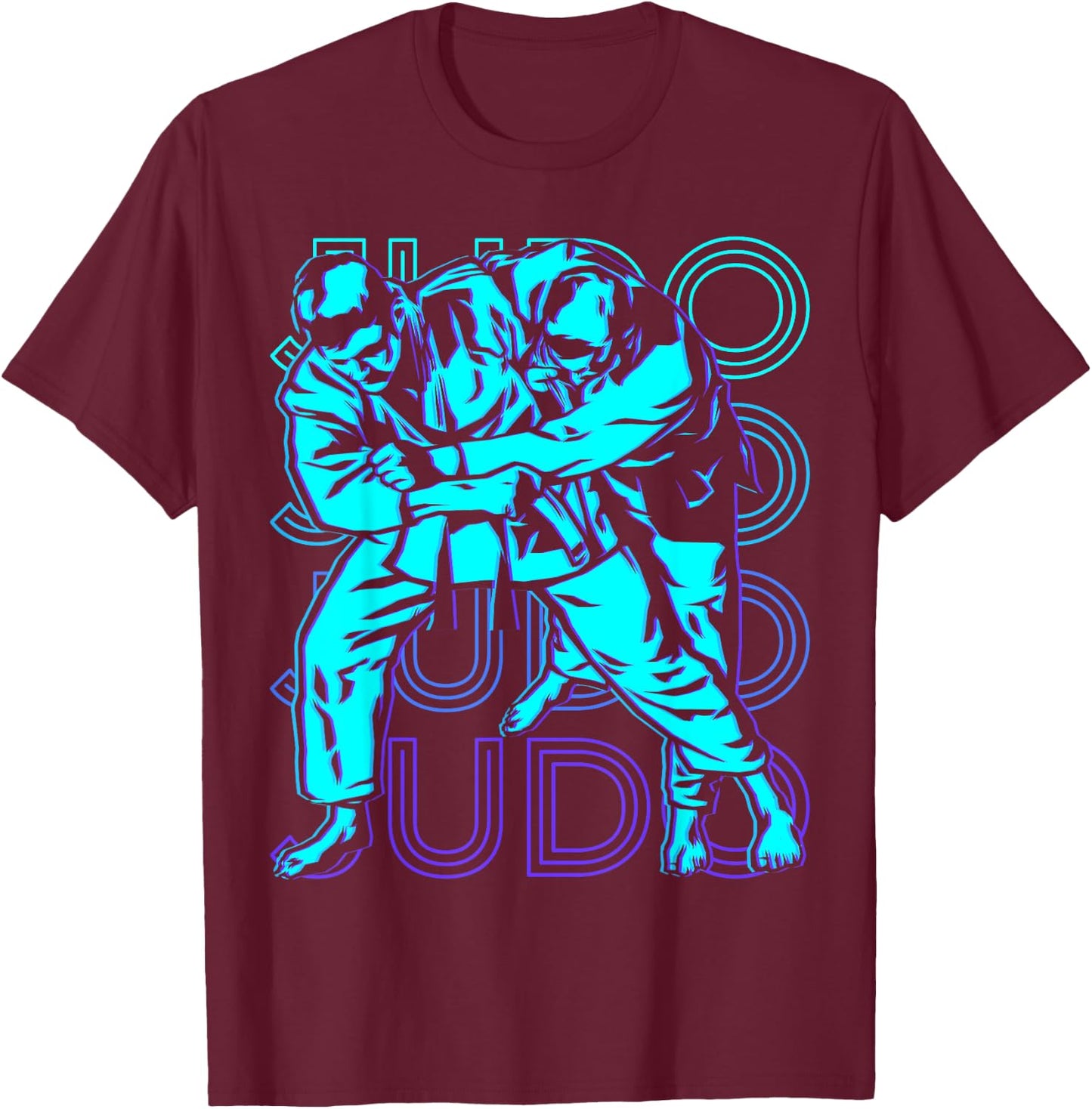 Judo Retro , black, s T-Shirt - T-Shirt | Maroon