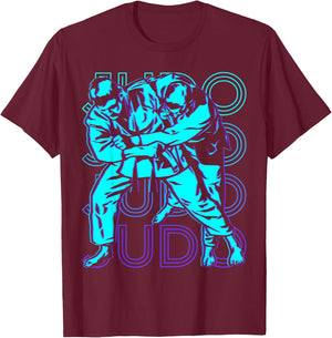 Judo Retro , black, s T-Shirt - T-Shirt | Maroon
