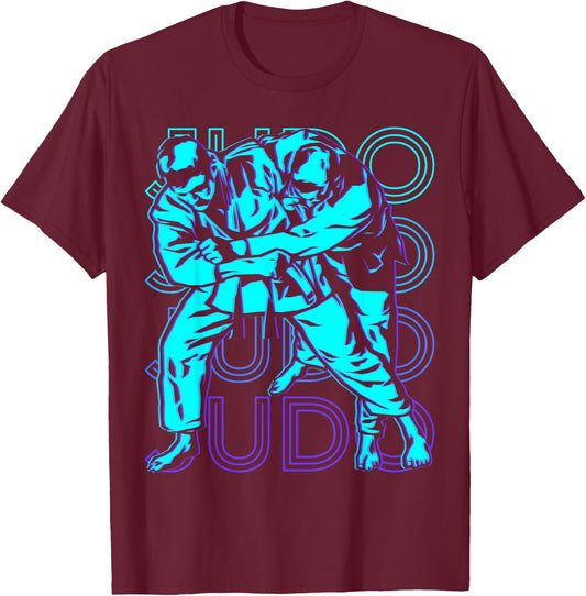 Judo Retro , black, s T-Shirt - T-Shirt | Maroon
