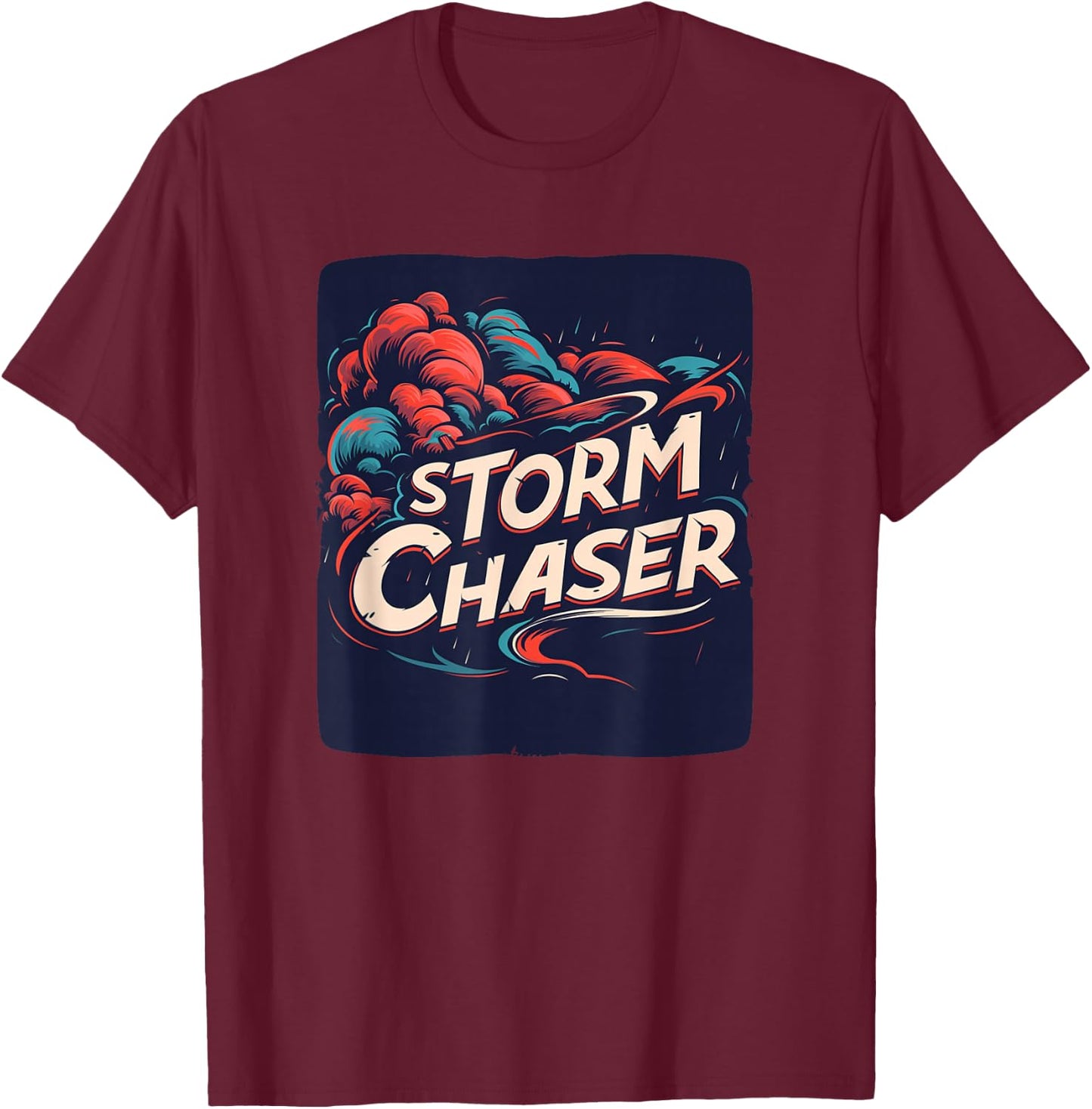 Storm Chaser with colorful Clouds Costume T-Shirt - T-Shirt | Maroon