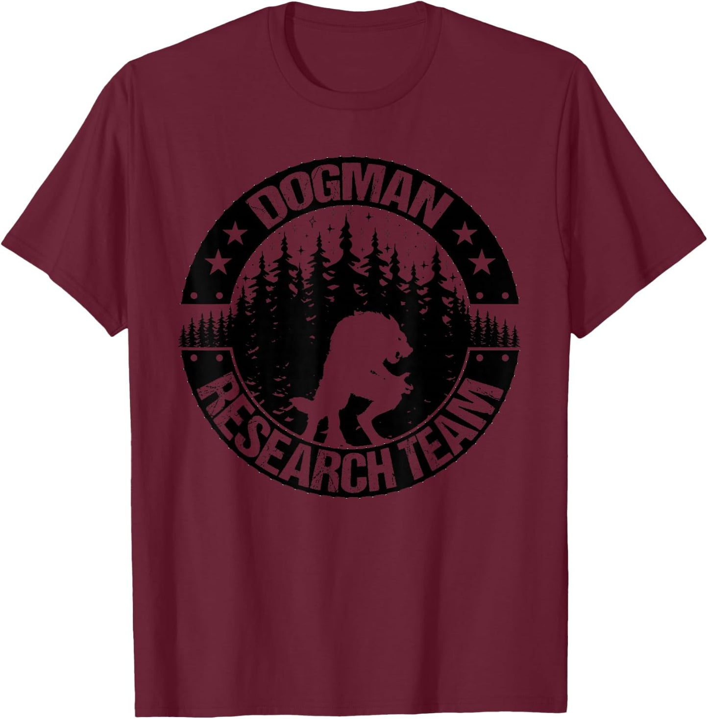 Cryptid Dogman Research Team Women Cryptozoology T-Shirt - T-Shirt | Maroon