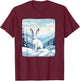 Cool Snow Mountains with Rabbit Animals for Snowshoe Rabbits T-Shirt - T-Shirt | Maroon