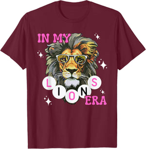 In My Lions Era Team Squad Back to School Mascot Spirit Game T-Shirt - T-Shirt | Maroon