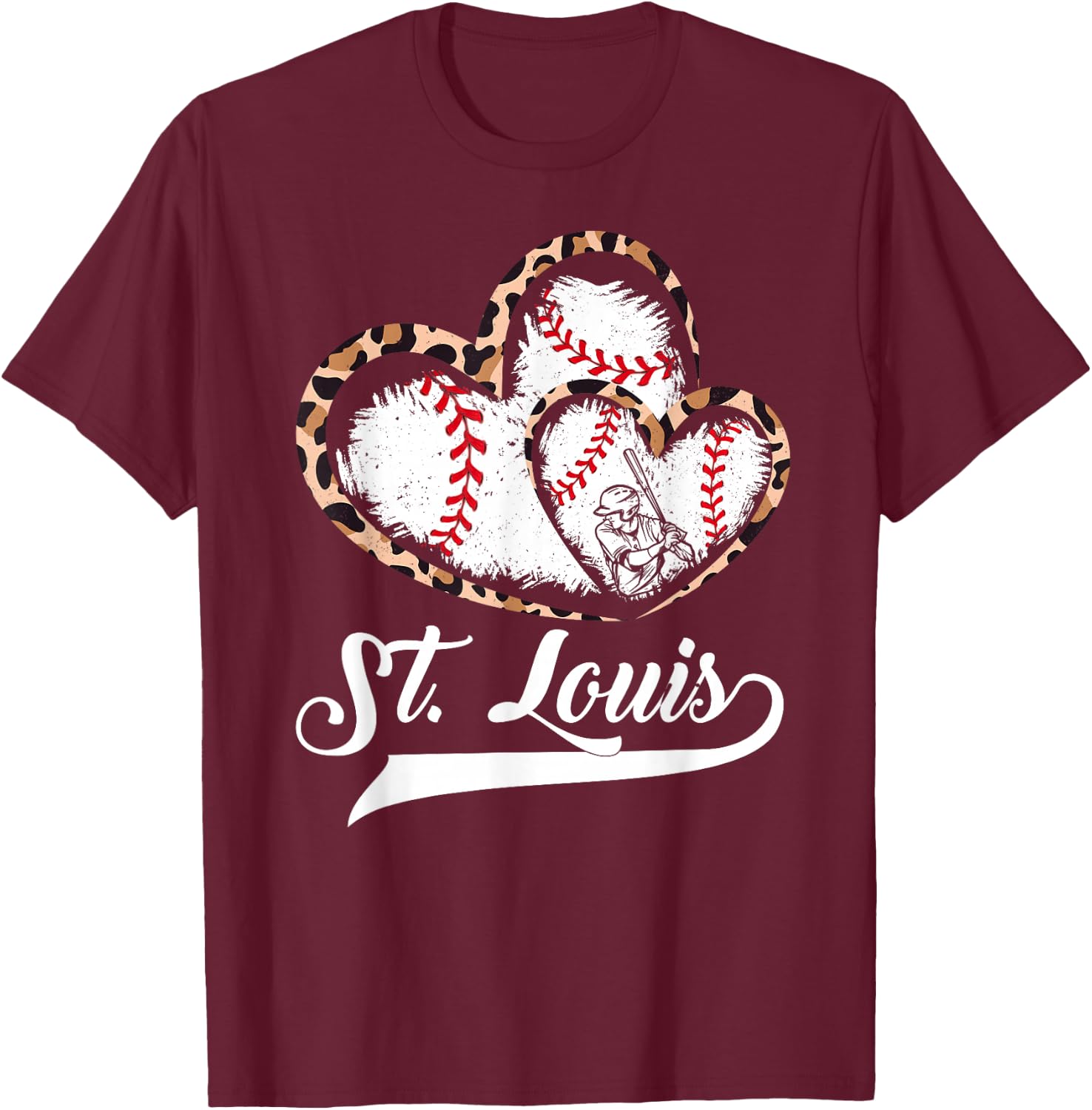 Vintage St.Louis Heart T-Shirt - T-Shirt | Maroon