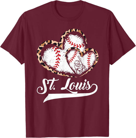 Vintage St.Louis Heart T-Shirt - T-Shirt | Maroon