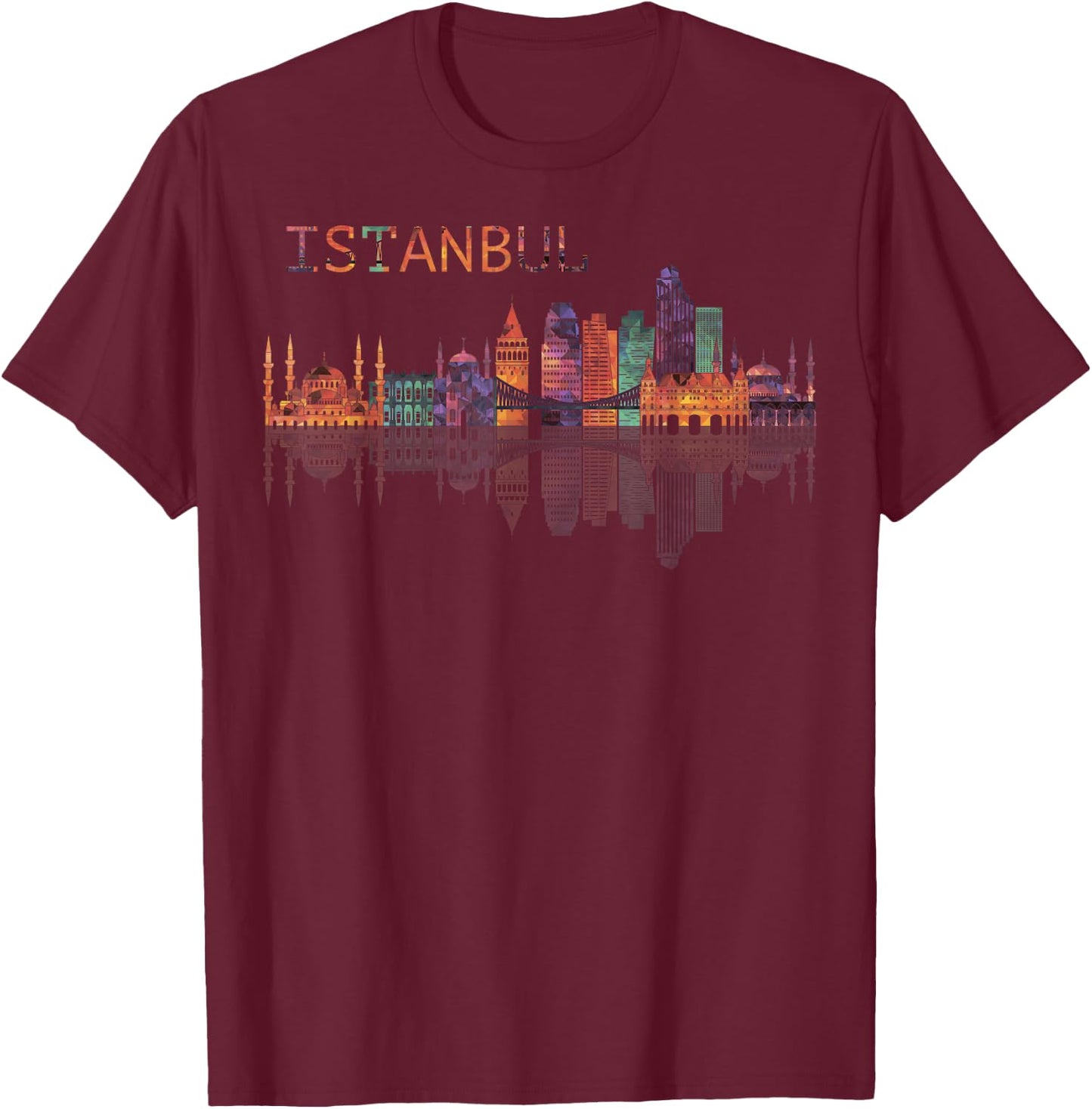 Travel Europe Asia Istanbul Turkey Turkish Beach Vacation T-Shirt - T-Shirt | Maroon
