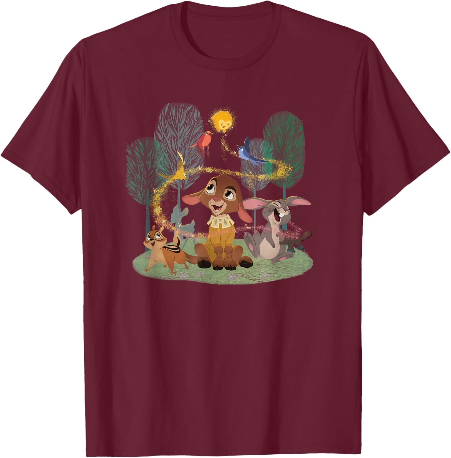 Disney Wish Star and Valentino Animal Friends T-Shirt - T-Shirt | Maroon