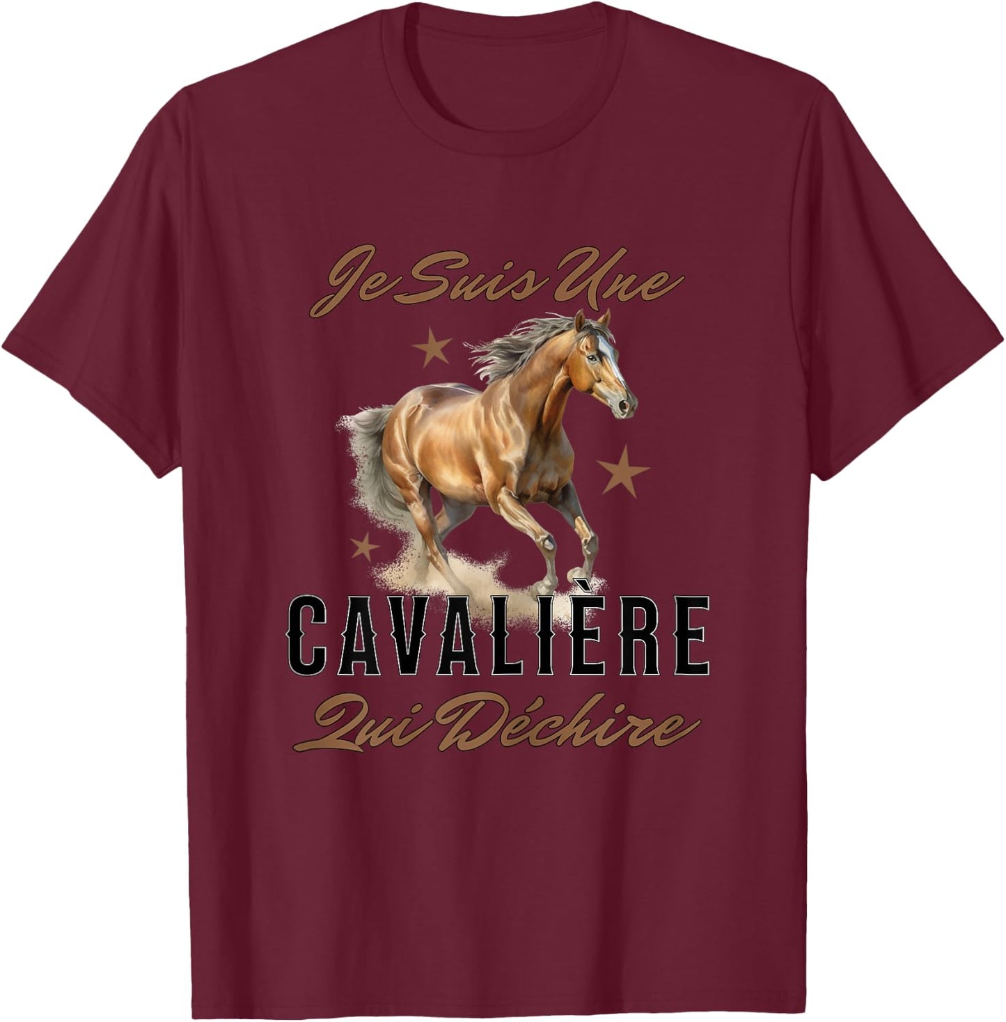 Girl Riding Horse Je Suis Une Rider Qui Déchire , white, S T-Shirt - T-Shirt | Maroon