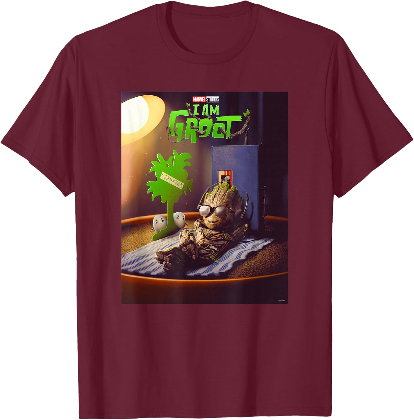 Marvel Studios I Am Groot Poster , black T-Shirt - T-Shirt | Maroon