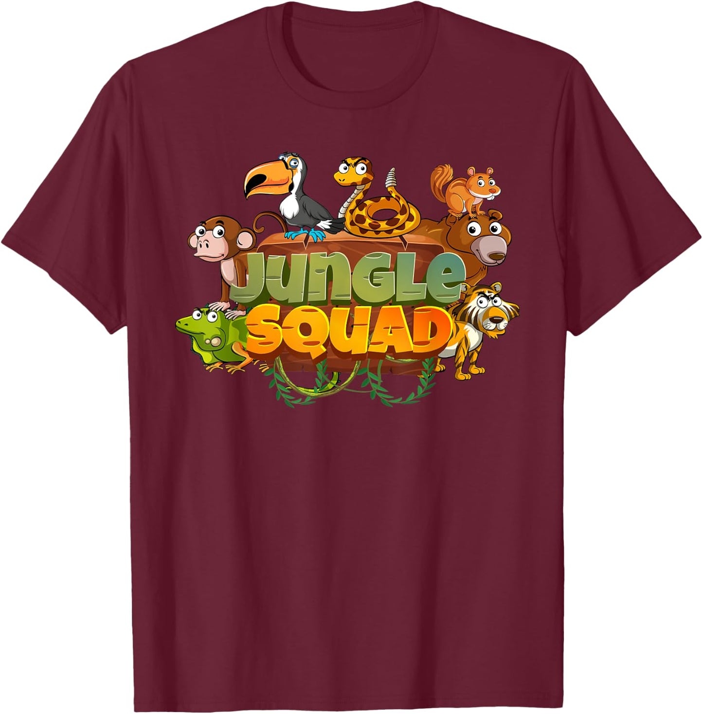 Jungle Safari Squad Zoo Animal Lovers Family Vacation Trip T-Shirt - T-Shirt | Maroon
