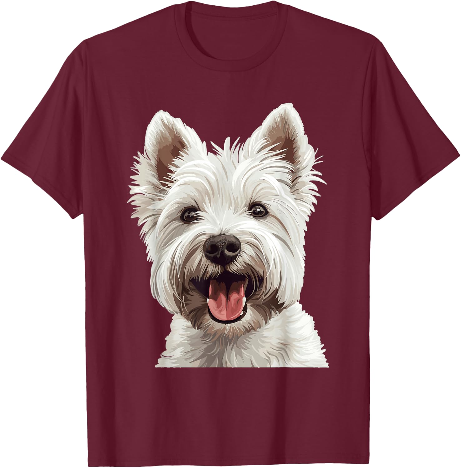 West Highland White Terrier Dog Breed Westie T-Shirt - T-Shirt | Maroon