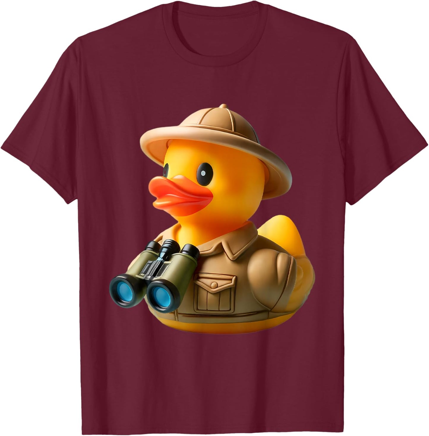 Rubber Duck African Safari Tour Guide Binoculars T-Shirt - T-Shirt | Maroon