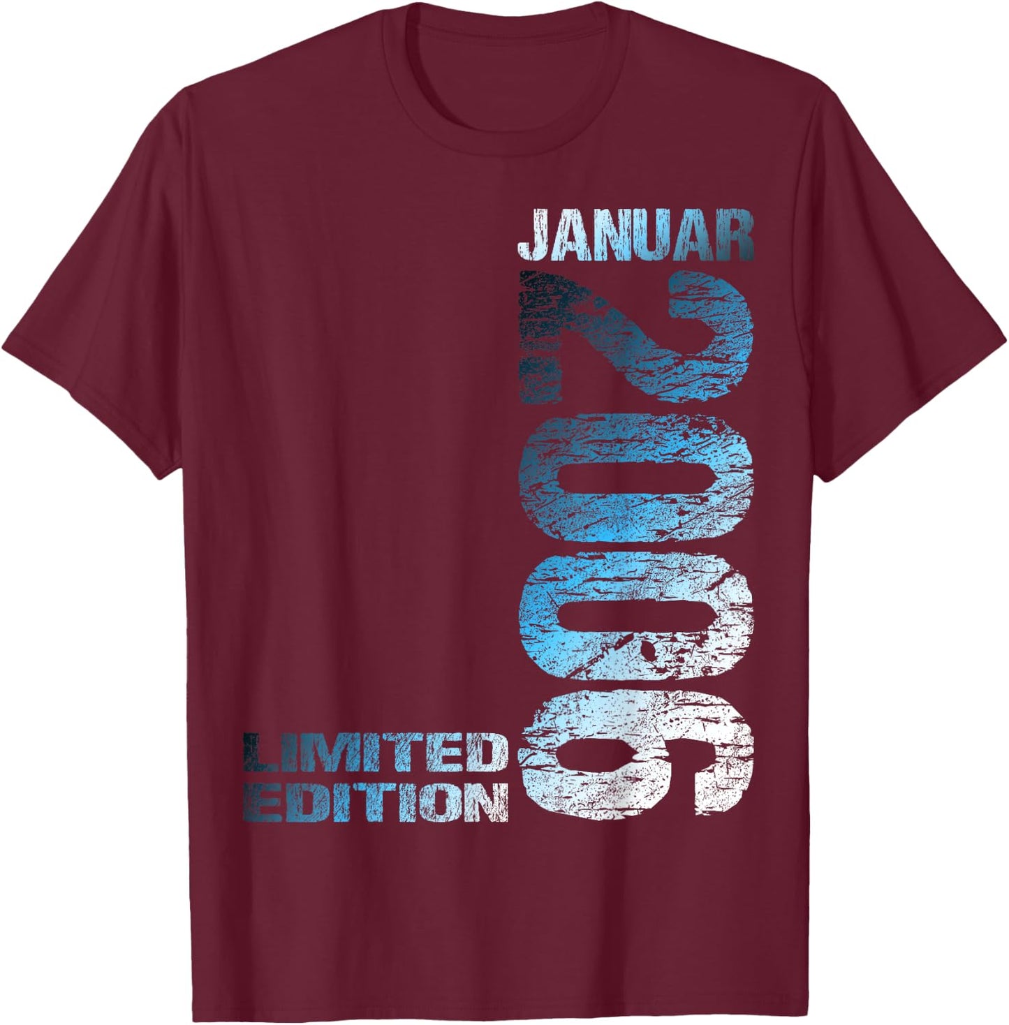 January 2006 Boy Girl 17th Birthday Limited Edition 17 , black T-Shirt - T-Shirt | Maroon