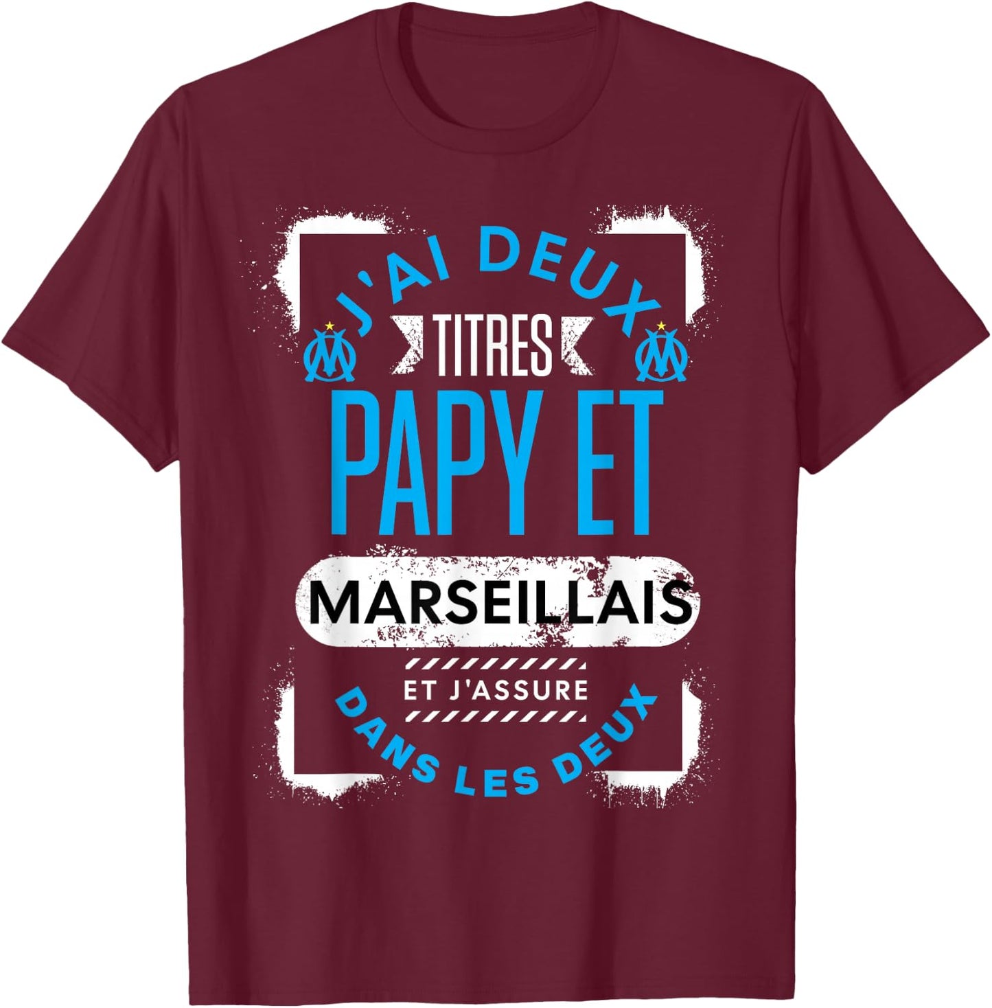 Supporter de Marseille Grandpa Retired Grandpa Man Humour , Black, S T-Shirt - T-Shirt | Maroon