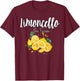 Funny Italian Lemon Liqueur Limoncello Per Favore , Black, S T-Shirt - T-Shirt | Maroon