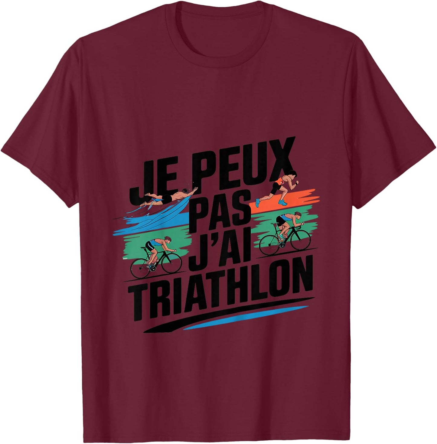 Child I can not I Triathlon - Humor Triathlete Triathlon , grey, 2 T-Shirt - T-Shirt | Maroon
