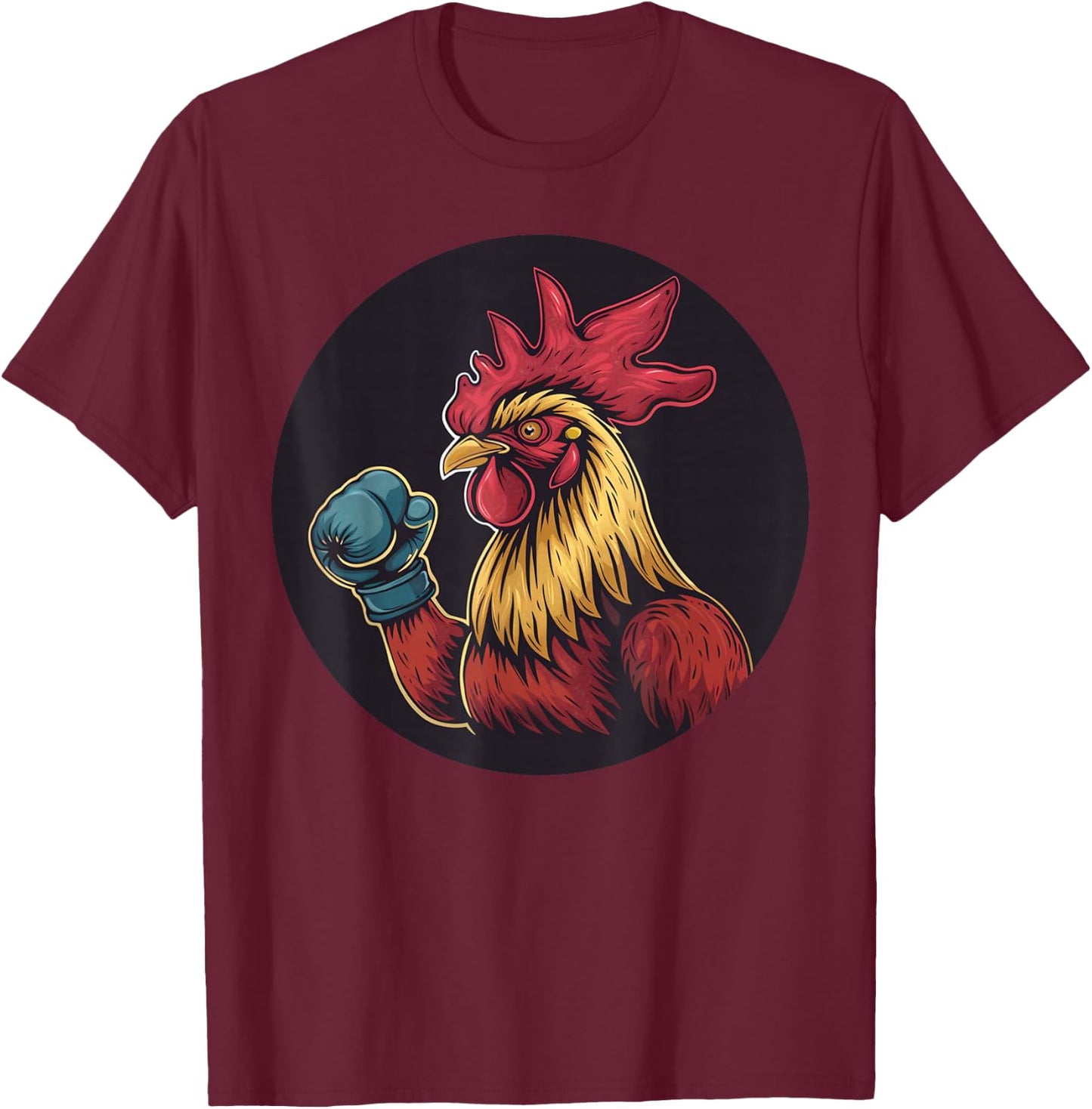 Fighting rooster with cool boxing gloves costume T-Shirt - T-Shirt | Maroon