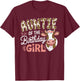 Auntie Of The Birthday Girl Cow Aunt Family Party T-Shirt - T-Shirt | Maroon