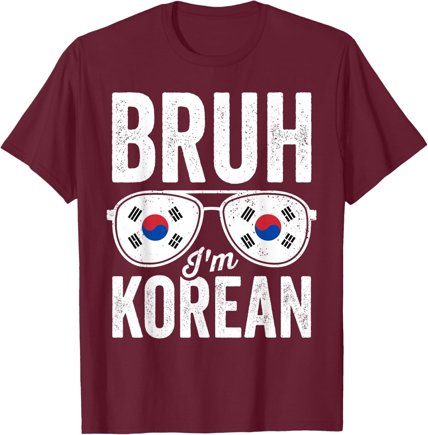 Bruh I'm Korean South Korea Flag Funny Korean Boys Kids T-Shirt - T-Shirt | Maroon