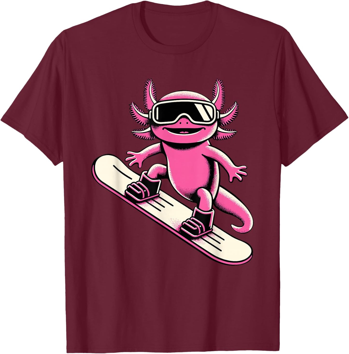 Snowboarding Axolotl Snow Board Snowboard Women T-Shirt - T-Shirt | Maroon