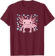 Cute Kawaii Axolotl Salamander Women Girls Kids T-Shirt - T-Shirt | Maroon