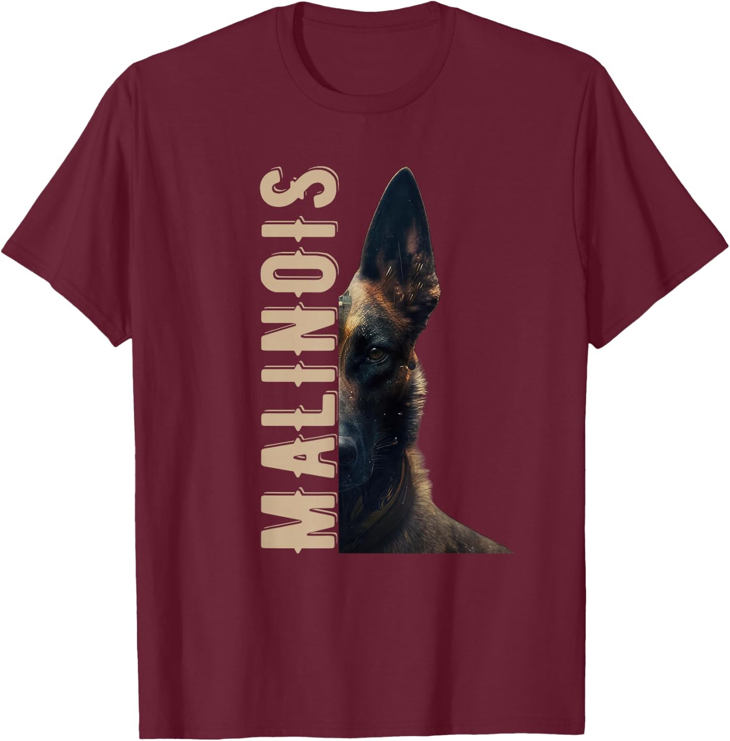 Malinois Belgian Shepherd Dog , black T-Shirt - T-Shirt | Maroon