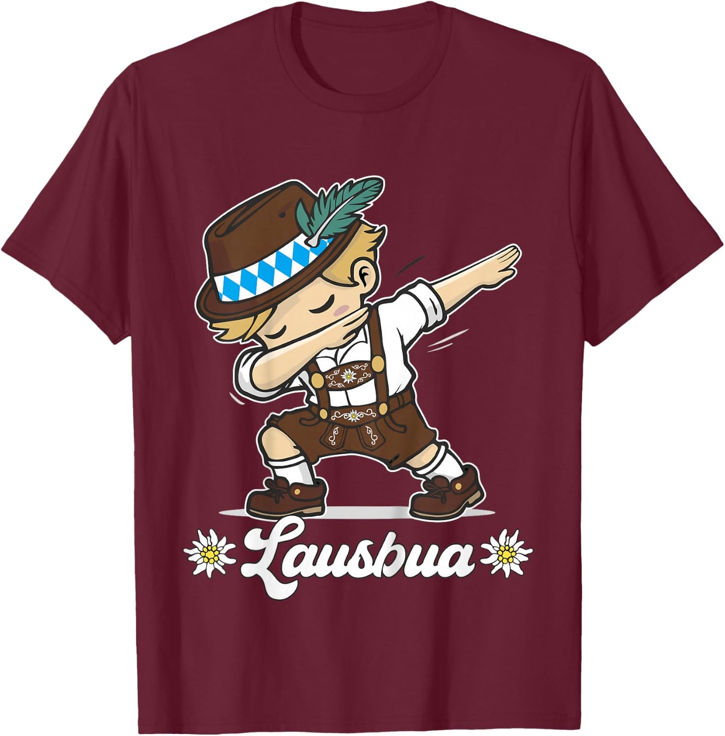 Lausbua Dabbing Bayerischer Junge Trachten Ersatz T-Shirt - T-Shirt | Maroon