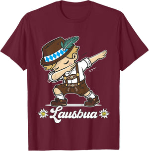 Lausbua Dabbing Bayerischer Junge Trachten Ersatz T-Shirt - T-Shirt | Maroon