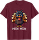 Thanksgiving Turkey Cat Men Women Funny Thanksgiving T-Shirt - T-Shirt | Maroon