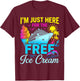 I'm Just Here for Free Ice Cream Family Cruise Trip Summer T-Shirt - T-Shirt | Maroon