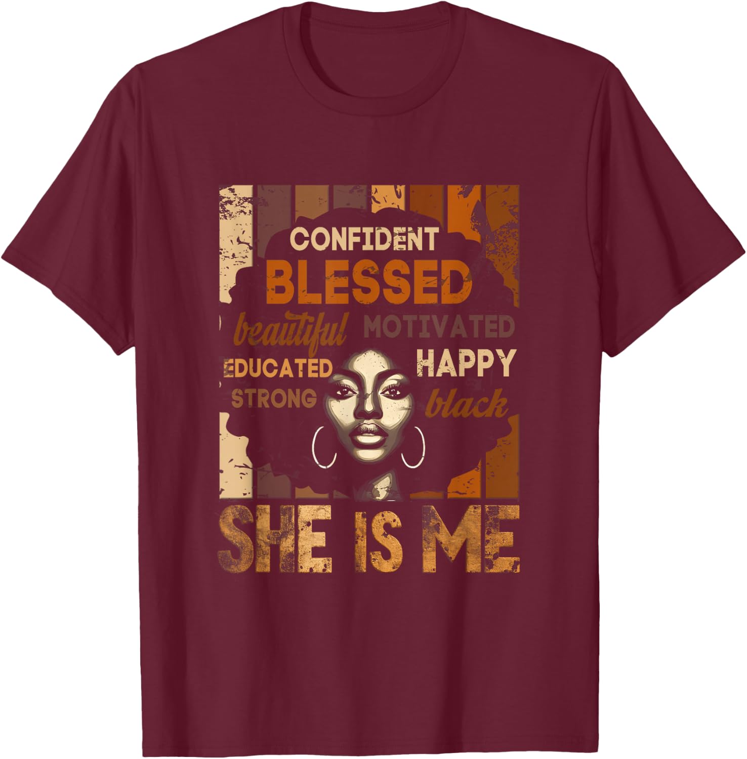 Confident Blessed T-Shirt - T-Shirt | Maroon