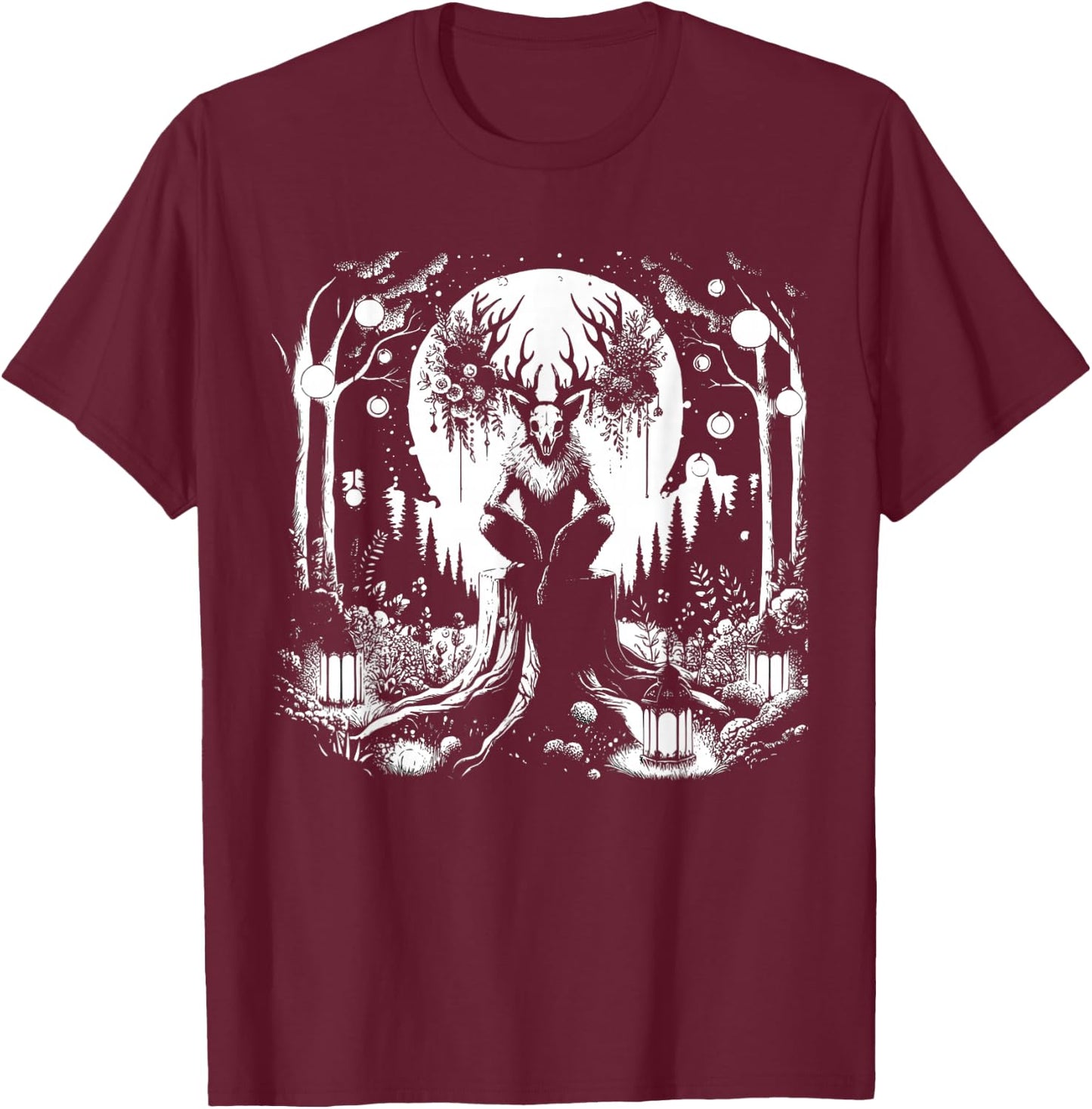 Wendigo Folklore Creature Cryptid Fantasy Monster Wendigo T-Shirt - T-Shirt | Maroon