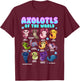 Axolotl Animals of the World Kawaii Salamander Herpetology T-Shirt - T-Shirt | Maroon