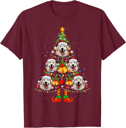 Maremma Sheepdog Christmas Tree Gifts Funny Xmas Dog Lover T-Shirt - T-Shirt | Maroon