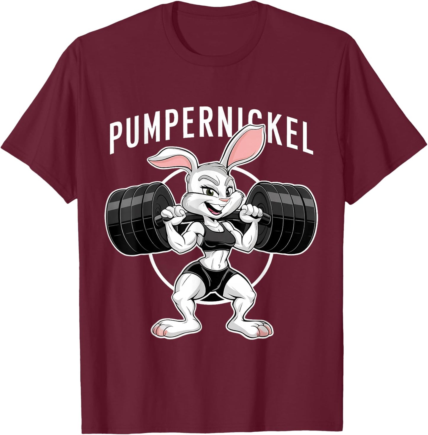 Lustiges Pumpernickel Kaninchen Fitness Sport Bodybuilding Gym T-Shirt - T-Shirt | Maroon
