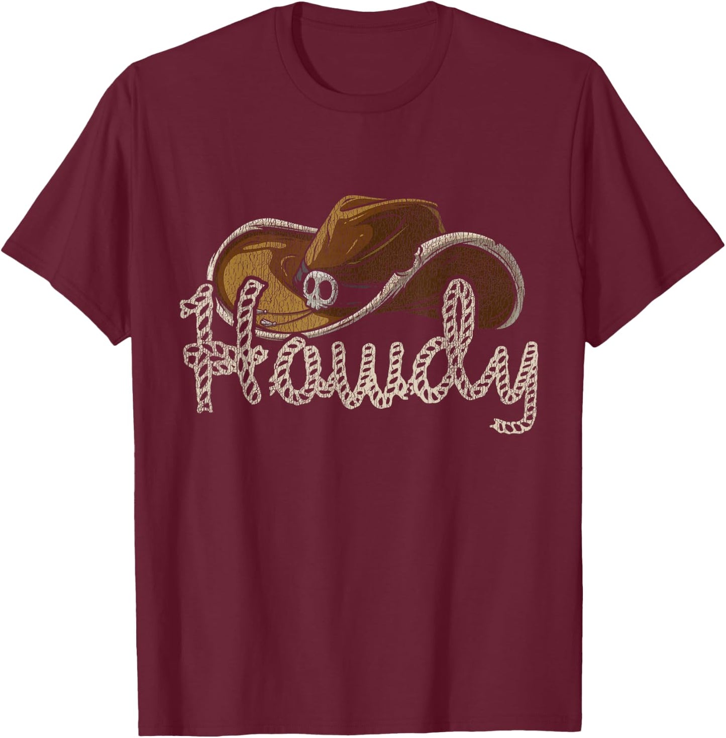 Howdy Cowboy T-Shirt - T-Shirt | Maroon